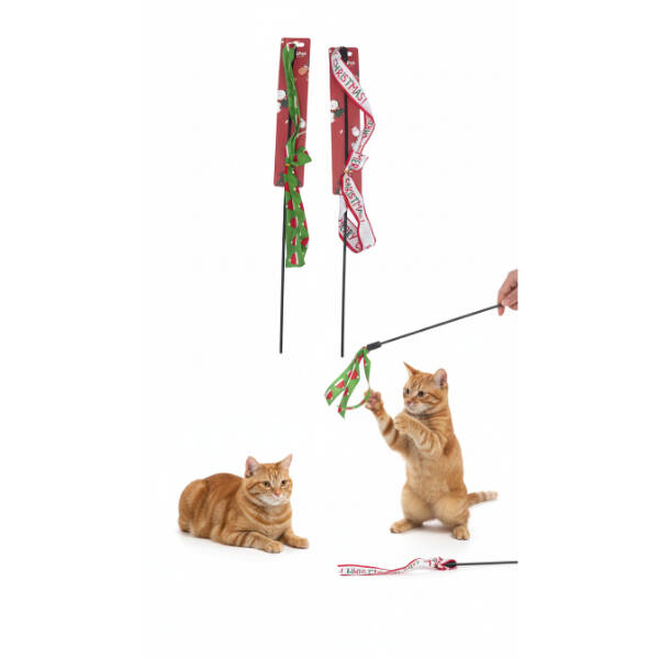 Yılbaşı Temalı Kedi Oyun Oltası - 1